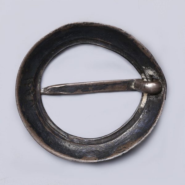 Late Medieval Silver Domed Brooch with Maker's Mark
