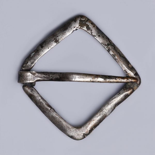 Late Medieval Silver Lozenge Frame Brooch