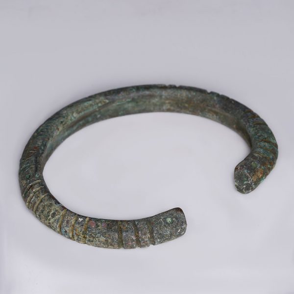 Luristan Bronze Bangle with Decorative Incised Marks