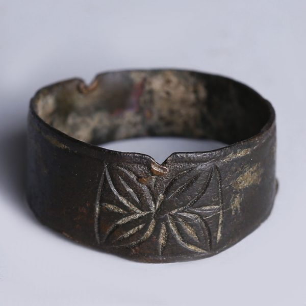 Medieval Ring with Engraved Floral Motif