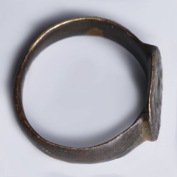 Roman Bronze Ring with Mythological Intaglio