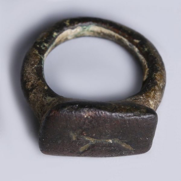 Roman Bronze Ring with Zoomorphic Intaglio
