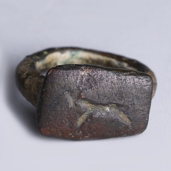 Roman Bronze Ring with Zoomorphic Intaglio