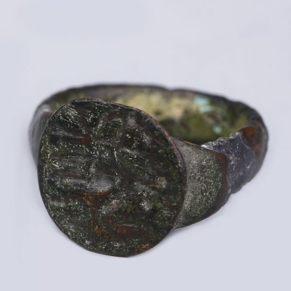 Roman Bronze Signet Ring with Goddess