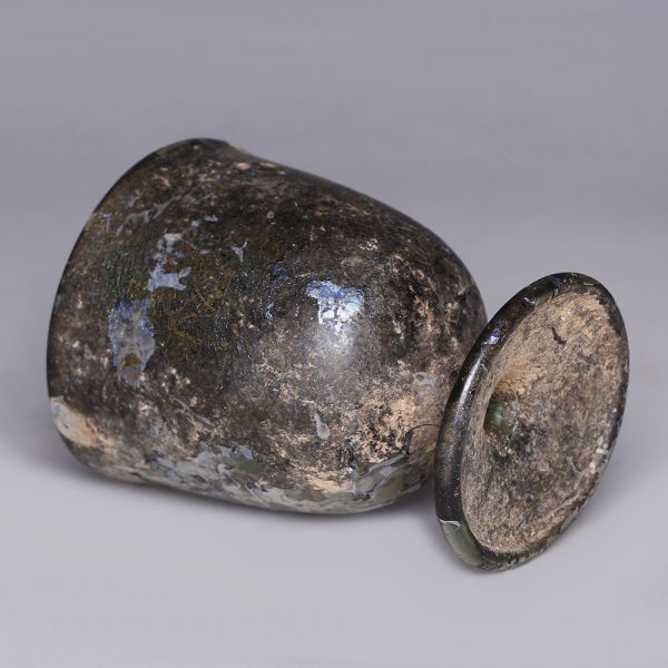Exceptional Roman Glass Stemmed Cup