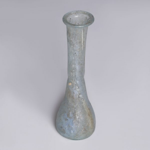 Roman Light Blue Marbled Glass Unguentarium