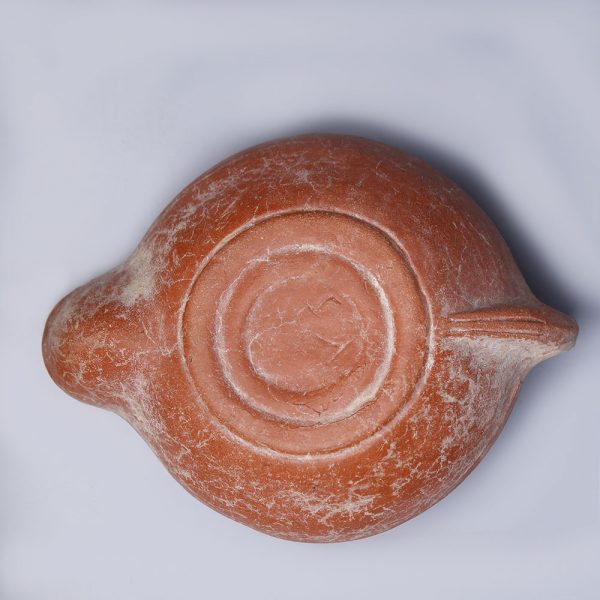 Roman Terracotta Oil Lamp with Male Profile