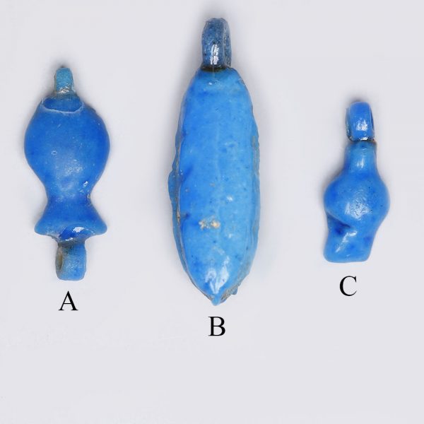 Selection of Egyptian Bright Blue Faience Amulets