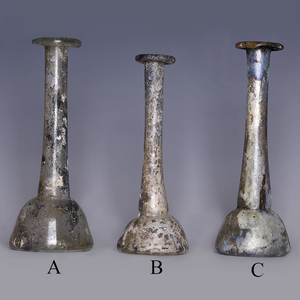 Selection of Roman Candlestick Unguentaria Ancient Roman Antiquities