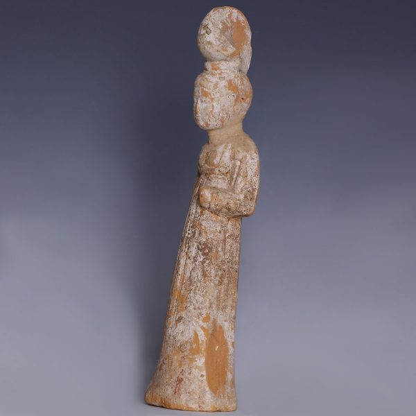 Sui-Tang Dynasty Unglazed Court Attendant Figurine