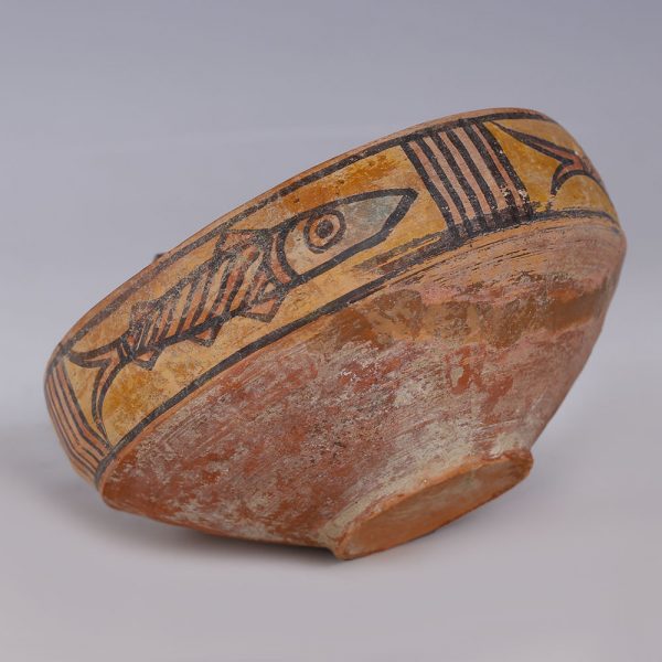 Indus Valley Terracotta Bowl with Polychromatic Fish Decoration