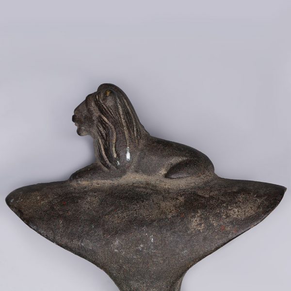 Western Asiatic Urartu Bronze Socketted Long Axehead with Lion