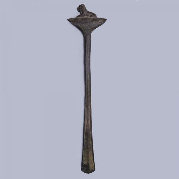 Western Asiatic Urartu Bronze Socketted Long Axehead with Lion