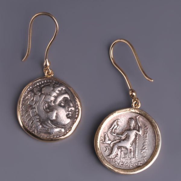 Pair of Alexander the Great Drachm Earrings