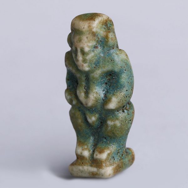 Ancient Egyptian Turquoise Faience Amulet of Ptaichos