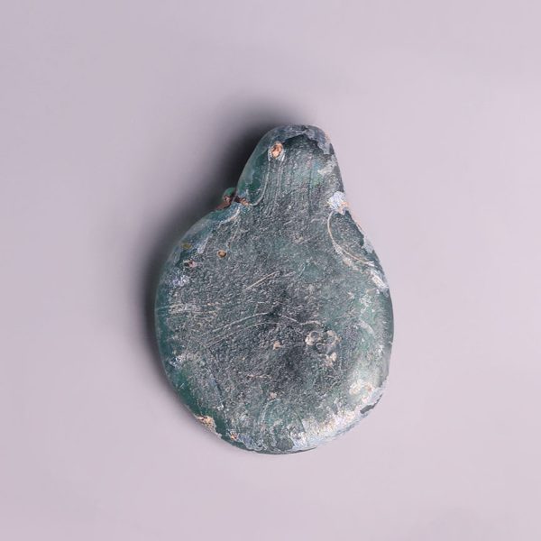 Ancient Roman Glass Pendants and Disk with Stamped Ornament