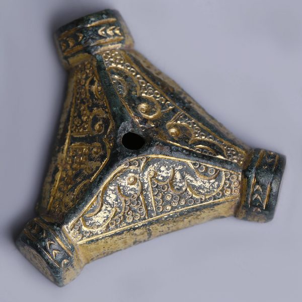 Anglo-Saxon Gilt Trefoil Dagger Pommel Cap