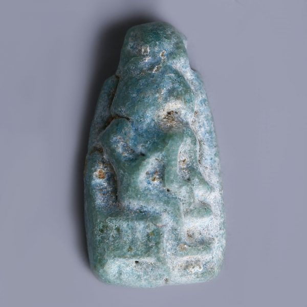 Egyptian Turquoise Faience Amulet with Thoth