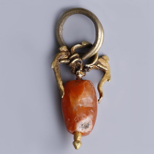 Greek Hellenistic Gold Pendant with Dolphins