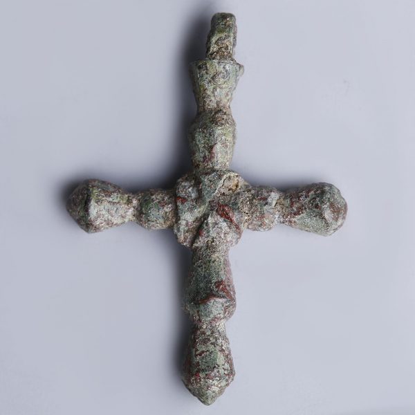Very Fine Late Roman-Byzantine Bronze Cross Pendant