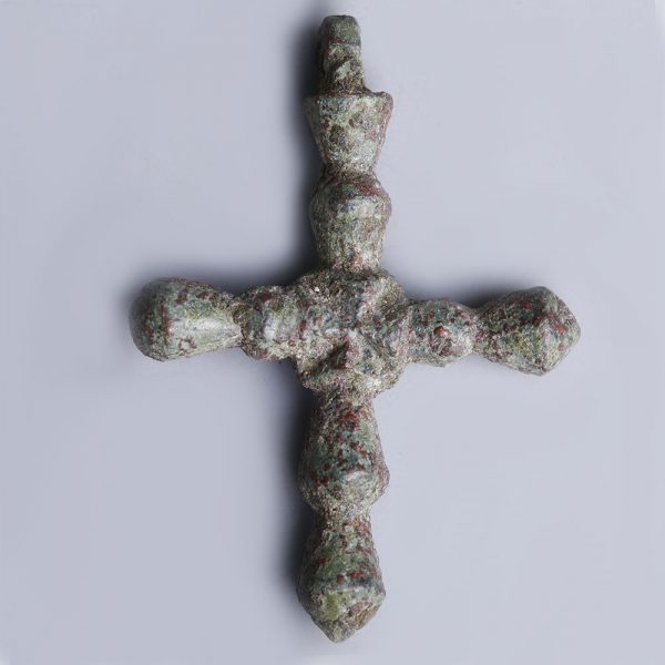 Very Fine Late Roman-Byzantine Bronze Cross Pendant