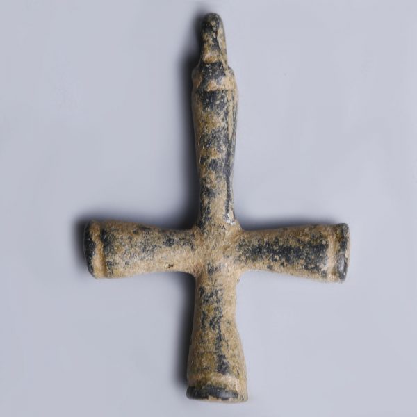 Late Roman-Byzantine Bronze Simple Cross Pendant