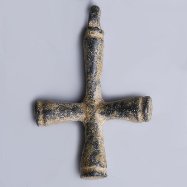 Late Roman-Byzantine Bronze Simple Cross Pendant