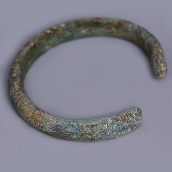 Luristan Bronze Bangle with Decorative Incised Patterns