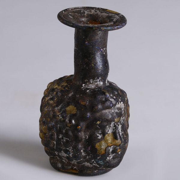Exceptional Roman Janus Head Glass Bottle