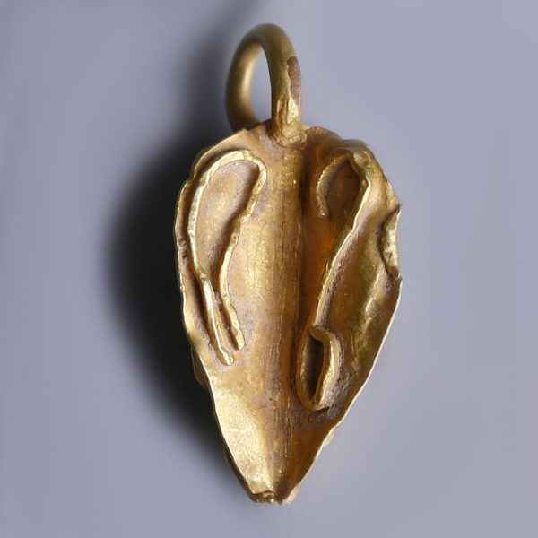 Eastern Greek Golden Leaf Shaped Pendant