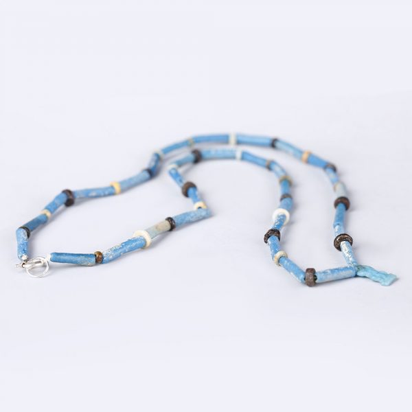 Egyptian Faience Necklace with Bes Amulet