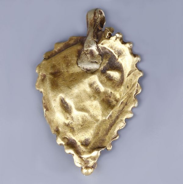 Byzantine Leaf Shaped Pendant with Garnet