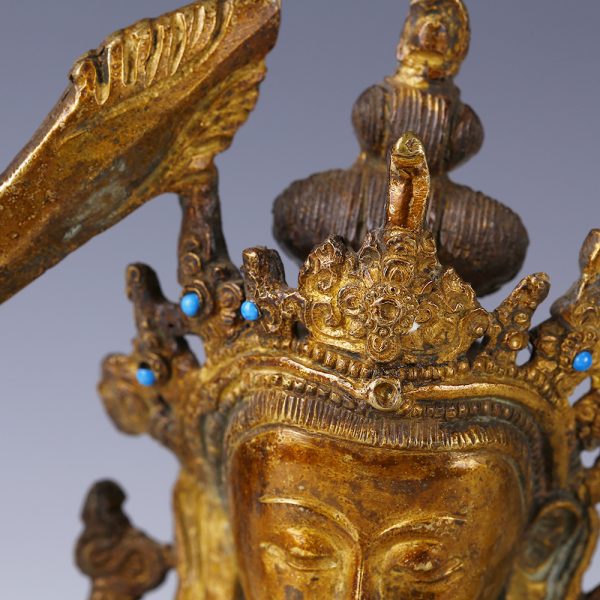 Tibetan Bronze Statuette of Bodhisattva Manjushri