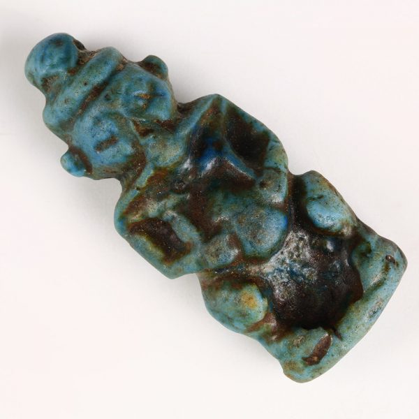 Egyptian Turquoise Faience Pataikos Amulet
