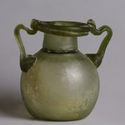 Ancient Roman Green Glass Aryballos
