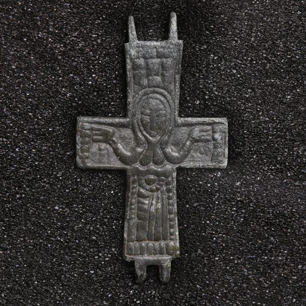 Byzantine Part Reliquary Cross with Mary Orans
