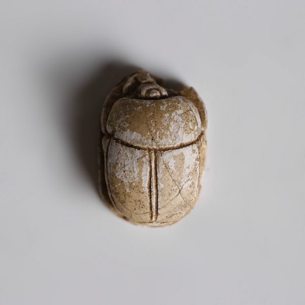 Egyptian Steatite Scarab with Bes