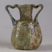 Ancient Roman Glass Aryballos with Three Handles
