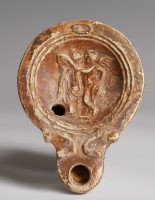 Roman Oil Lamp Cupid and Psyche 1