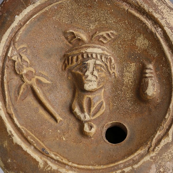 Roman Terracotta Oil Lamp with Mercury