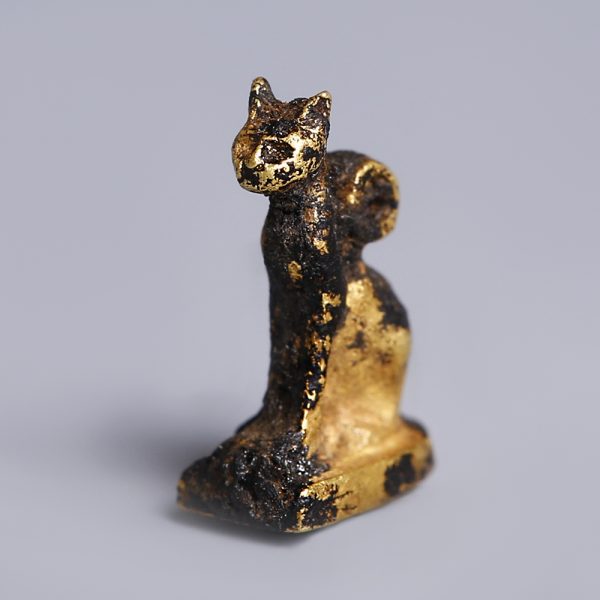 Ancient Egyptian Gold Bastet Amulet