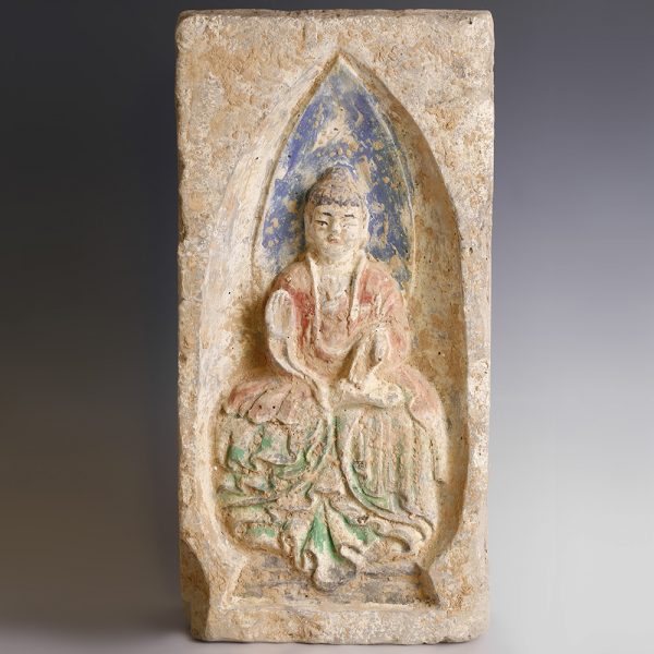 Chinese Northern Wei Brick with Enthroned Guanyin