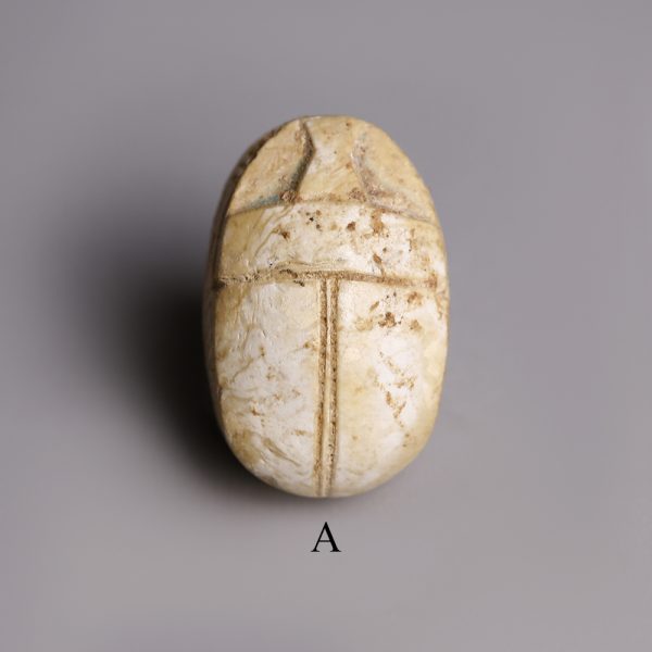 Selection of Egyptian Steatite Scarab with Geometric Patterns