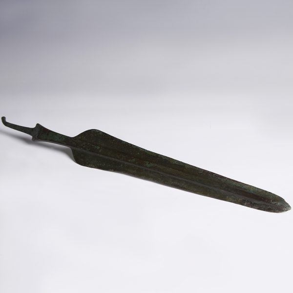 Luristan Bronze Spearhead with Rat-Tail Tang