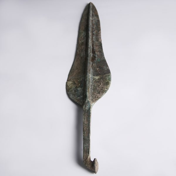 Luristan Bronze Spearhead with Rat-Tail Tang