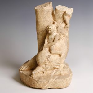 Exquisite Marble Fragment of the Roman Goddess Venus with Putto and Dolphin