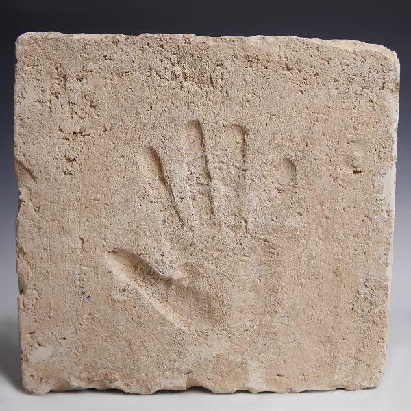 Rare Song Dynasty Terracotta Tile with Marker’s Hand Print