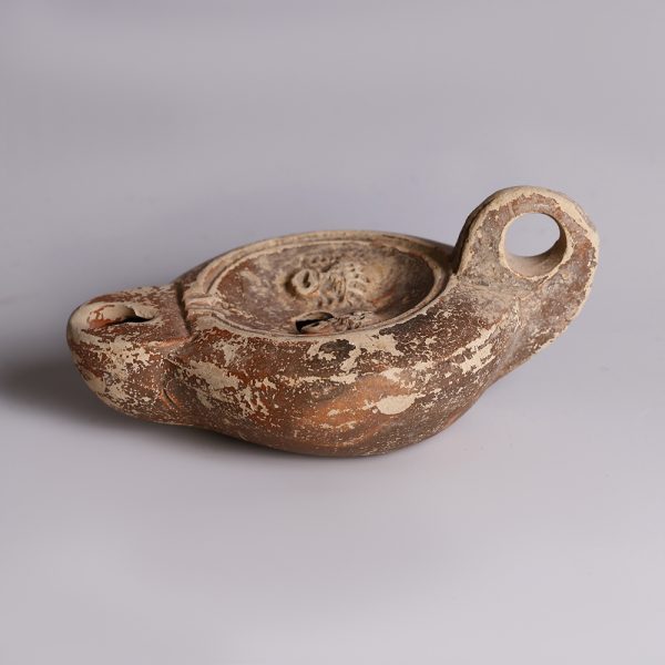 Roman Terracotta Oil Lamp with Makers Mark
