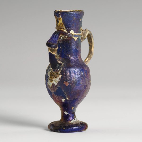 Ancient Roman Blue Glass Amphoriskos