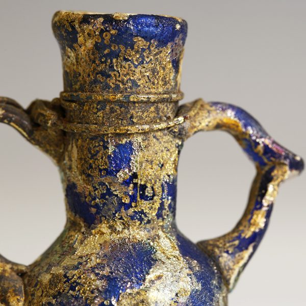 Ancient Roman Blue Glass Amphoriskos